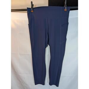 Fabletics Pure Luxe Women's 2X High-Waisted Yoga Capri Leggings - Navy Blue